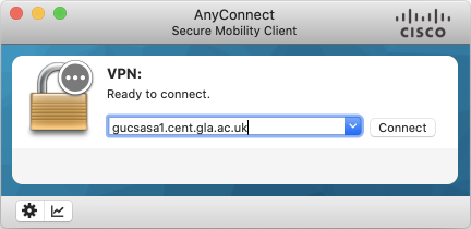 Point AnyConnect at gucsasa1.cent.gla.ac.uk