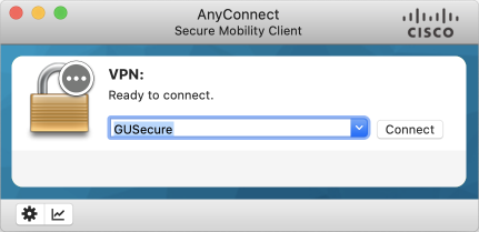 AnyConnect showing GUSecure address