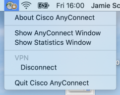 AnyConnect connection menu bar icon